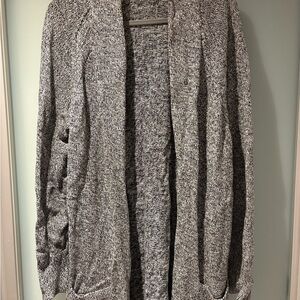 GAP Women's Black and White Open-Front Cardigan